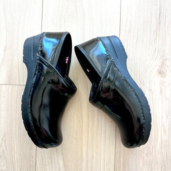 SANITA Black Patent Leather Danish Clogs Size 39 - Picture 5 of 6